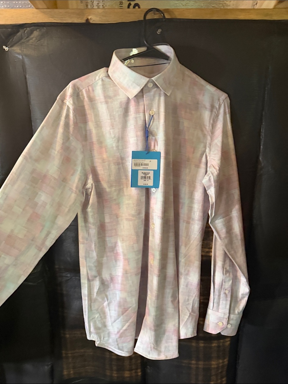 Bugatchi Pastel Check Dress Shirt - Pink, White, Light Green